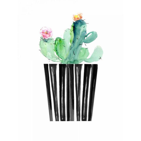 Nice Cactus Black Modern Wood Framed Art Print by London, Dakota