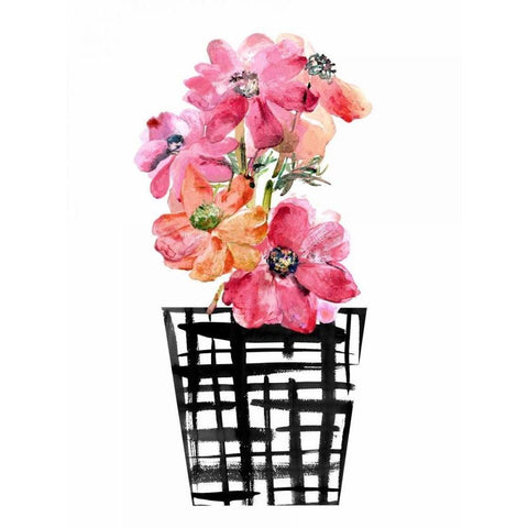 Black and White and Cute White Modern Wood Framed Art Print by London, Dakota