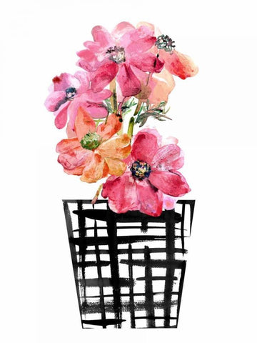 Black and White and Cute White Modern Wood Framed Art Print with Double Matting by London, Dakota