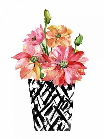 Black and White and Pretty White Modern Wood Framed Art Print with Double Matting by London, Dakota