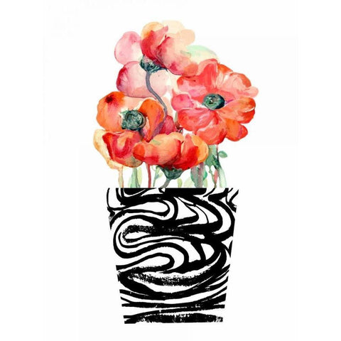 Black and White and Sweet Black Modern Wood Framed Art Print with Double Matting by London, Dakota