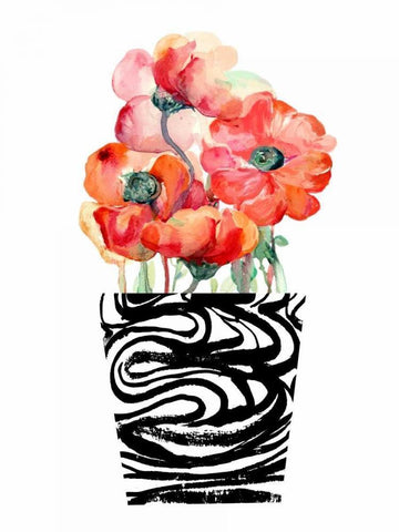 Black and White and Sweet Black Ornate Wood Framed Art Print with Double Matting by London, Dakota