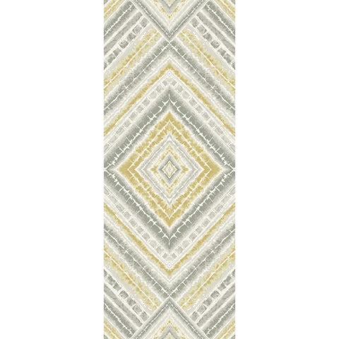 Yellow Global Diamond Pattern Black Modern Wood Framed Art Print with Double Matting by Grey, Marielle
