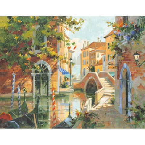 Venice Gold Ornate Wood Framed Art Print with Double Matting by Simandle, Marilyn