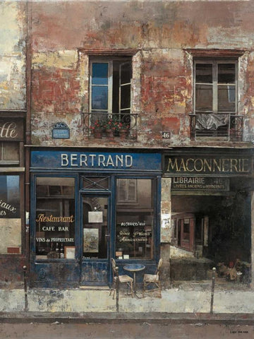 Bertrand Black Ornate Wood Framed Art Print with Double Matting by Hak, Chiu Tak