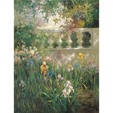 Iris Shadows Gold Ornate Wood Framed Art Print with Double Matting by Oxley, Vail