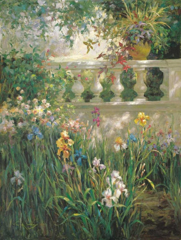 Iris Shadows Black Ornate Wood Framed Art Print with Double Matting by Oxley, Vail