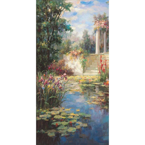 The Water Garden Black Modern Wood Framed Art Print with Double Matting by Oxley, Vail
