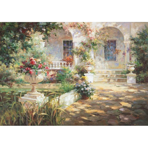 Sunlit Colonade Black Modern Wood Framed Art Print by Oxley, Vail