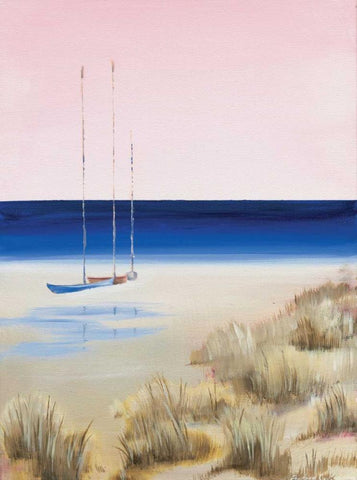 Blue Water White Modern Wood Framed Art Print with Double Matting by Cook, Andrea