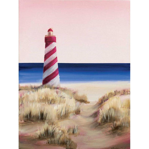 Lighthouse Gold Ornate Wood Framed Art Print with Double Matting by Cook, Andrea
