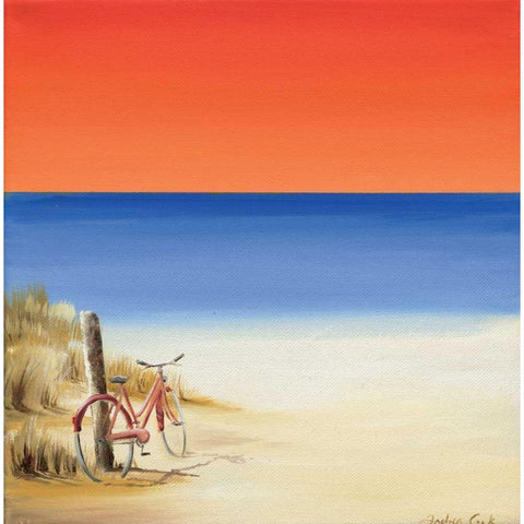 Red sky beach II Black Modern Wood Framed Art Print with Double Matting by Cook, Andrea