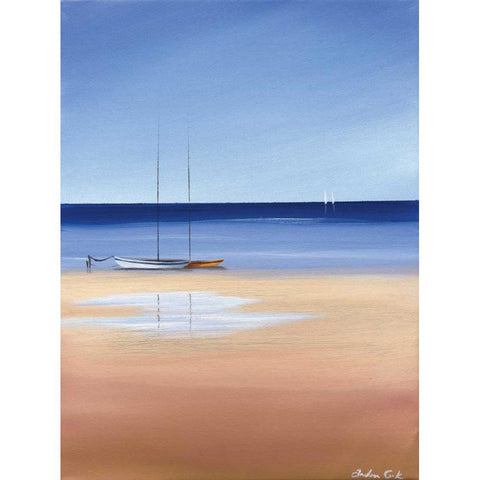 Sea and Beach Black Modern Wood Framed Art Print with Double Matting by Cook, Andrea