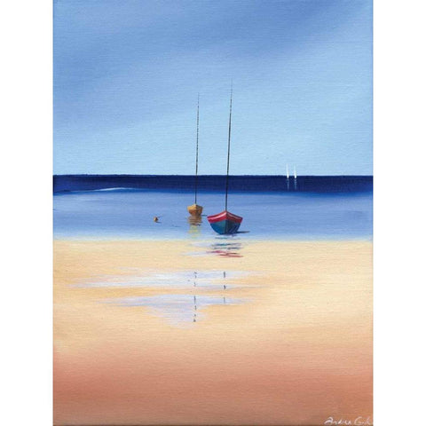 Sea and Beach Gold Ornate Wood Framed Art Print with Double Matting by Cook, Andrea