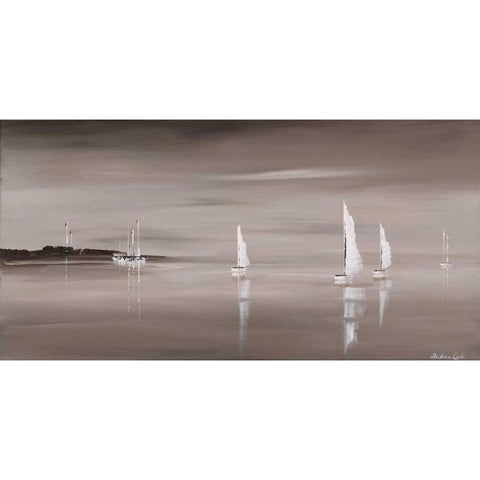 Sailing Grey IV Black Modern Wood Framed Art Print by Cook, Andrea