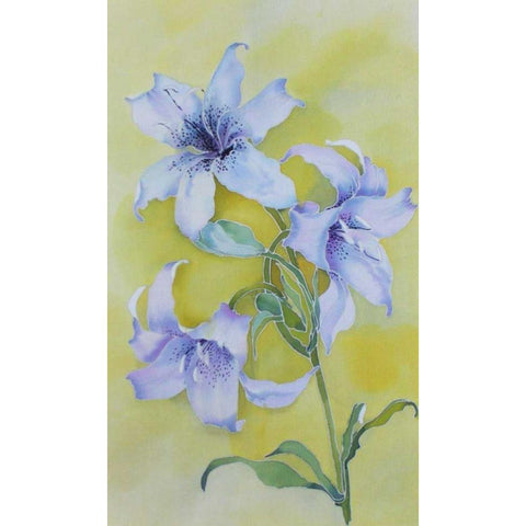 Floral  White Modern Wood Framed Art Print by Mayskaya, Alisa