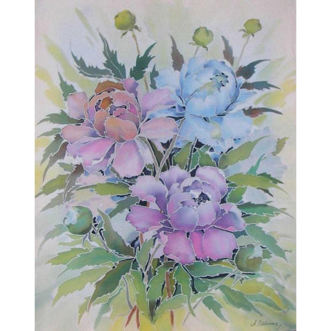 Soft Floral White Modern Wood Framed Art Print by Mayskaya, Alisa