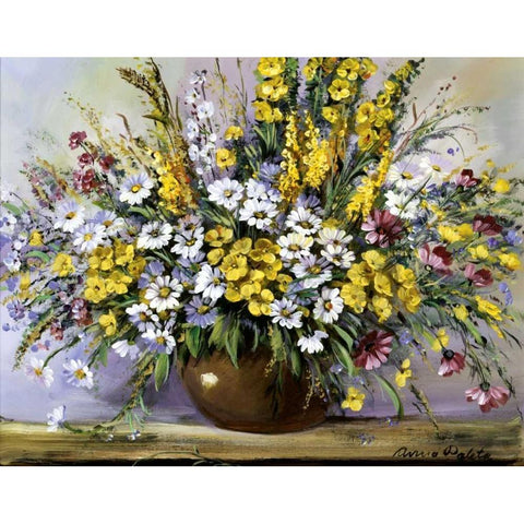 Treasure of daisies White Modern Wood Framed Art Print by Paleta, Anna