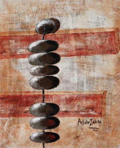 Connected Black Ornate Wood Framed Art Print with Double Matting by die Zakko, Art