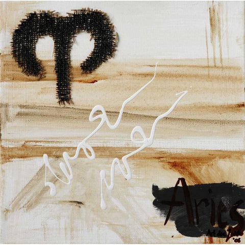 Aries Black Modern Wood Framed Art Print with Double Matting by die Zakko, Art