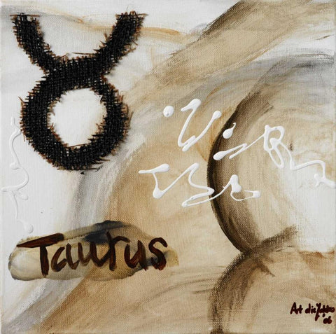 Taurus Black Ornate Wood Framed Art Print with Double Matting by die Zakko, Art