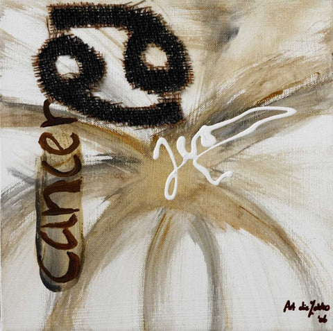 Cancer White Modern Wood Framed Art Print with Double Matting by die Zakko, Art