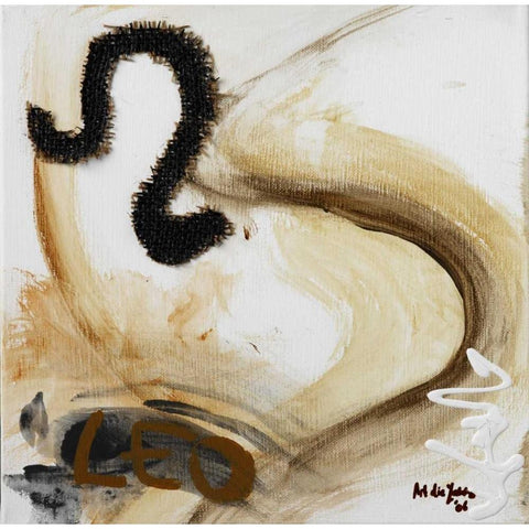 Leo Black Modern Wood Framed Art Print by die Zakko, Art