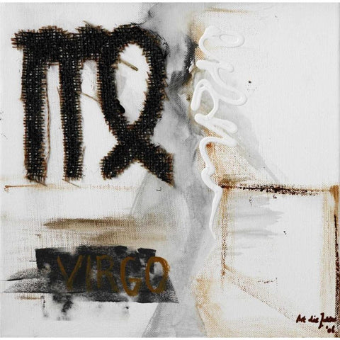 Virgo White Modern Wood Framed Art Print by die Zakko, Art