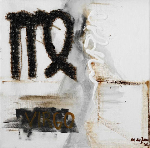 Virgo White Modern Wood Framed Art Print with Double Matting by die Zakko, Art