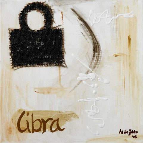 Libra White Modern Wood Framed Art Print by die Zakko, Art