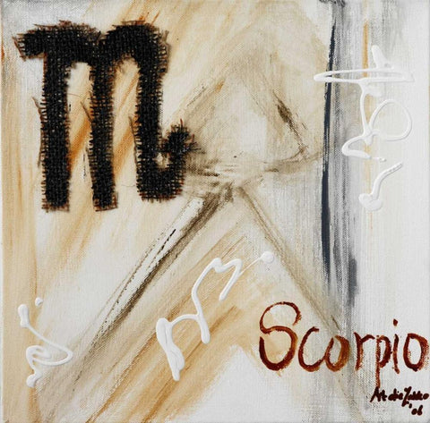 Scorpio White Modern Wood Framed Art Print with Double Matting by die Zakko, Art