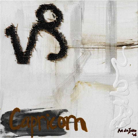 Capricorn White Modern Wood Framed Art Print by die Zakko, Art