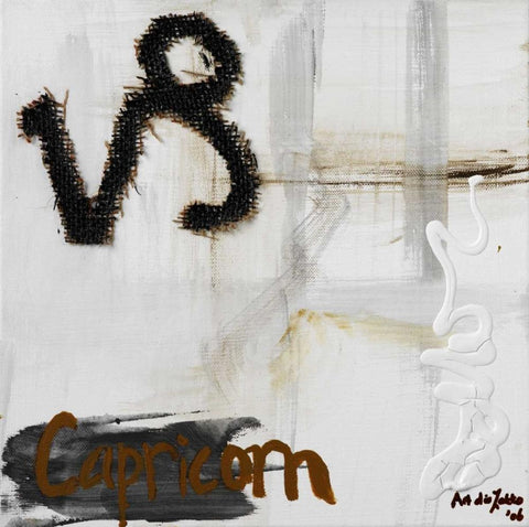 Capricorn White Modern Wood Framed Art Print with Double Matting by die Zakko, Art