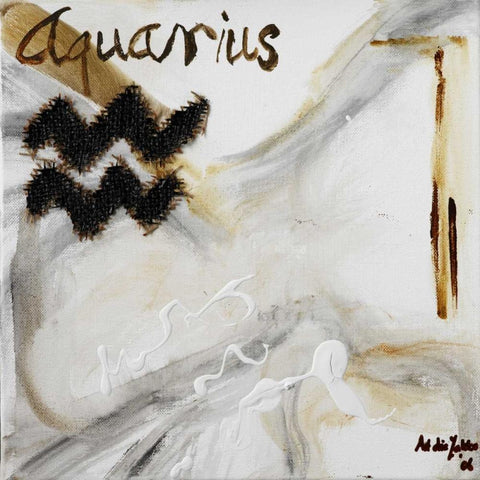 Aquarius Black Modern Wood Framed Art Print by die Zakko, Art