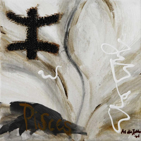 Piscus Black Modern Wood Framed Art Print with Double Matting by die Zakko, Art