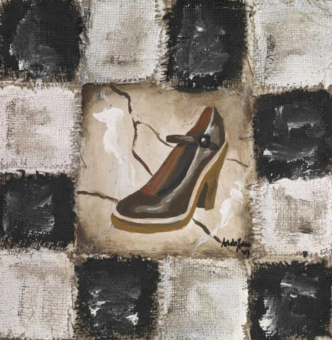 Shoe II White Modern Wood Framed Art Print with Double Matting by die Zakko, Art