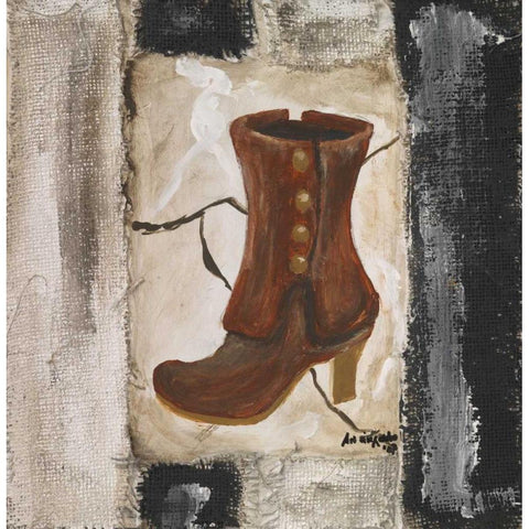 Boots II Black Modern Wood Framed Art Print with Double Matting by die Zakko, Art