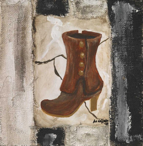 Boots II White Modern Wood Framed Art Print with Double Matting by die Zakko, Art