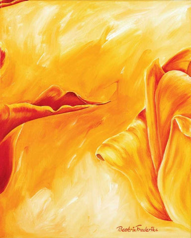 Tripple of tulips III Black Ornate Wood Framed Art Print with Double Matting by Frederiks, Beatrix