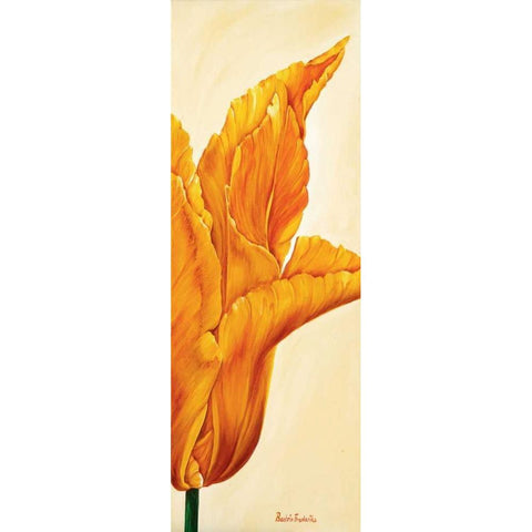 Tulips in Tryptichon III White Modern Wood Framed Art Print by Frederiks, Beatrix