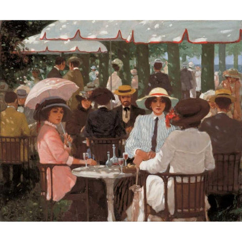 Terrace I White Modern Wood Framed Art Print by van Rooijen, Carel