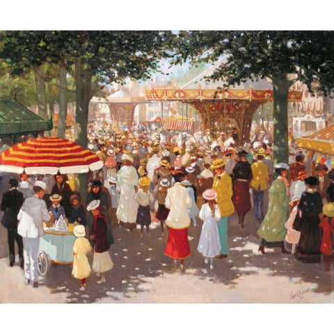 Old Market place III Black Modern Wood Framed Art Print with Double Matting by van Rooijen, Carel