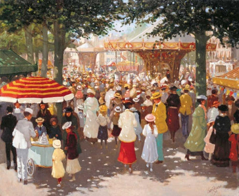 Old Market place III White Modern Wood Framed Art Print with Double Matting by van Rooijen, Carel