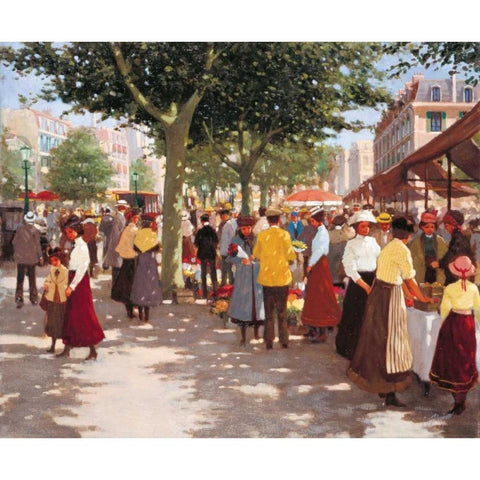 Street old days I White Modern Wood Framed Art Print by van Rooijen, Carel