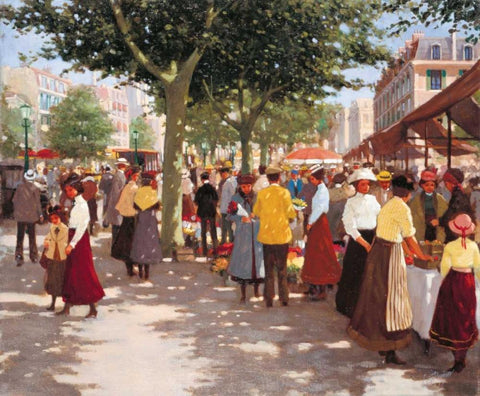 Street old days I White Modern Wood Framed Art Print with Double Matting by van Rooijen, Carel