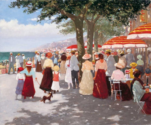 Street old days II White Modern Wood Framed Art Print with Double Matting by van Rooijen, Carel