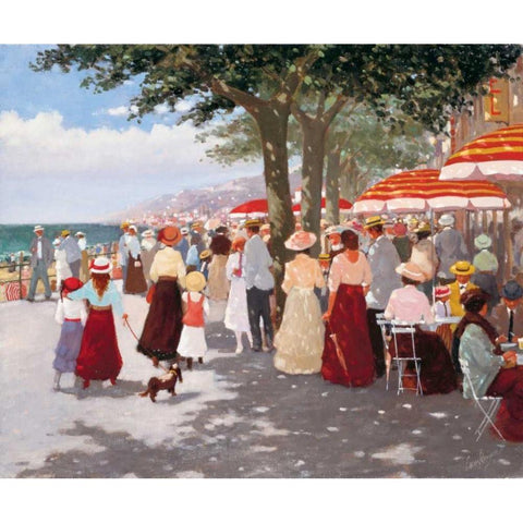 Street old days II White Modern Wood Framed Art Print by van Rooijen, Carel