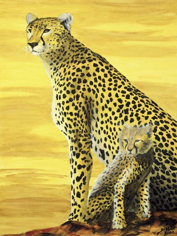 Guardian White Modern Wood Framed Art Print with Double Matting by Blair, David