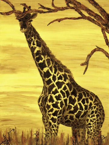 Gentle giant White Modern Wood Framed Art Print with Double Matting by Blair, David