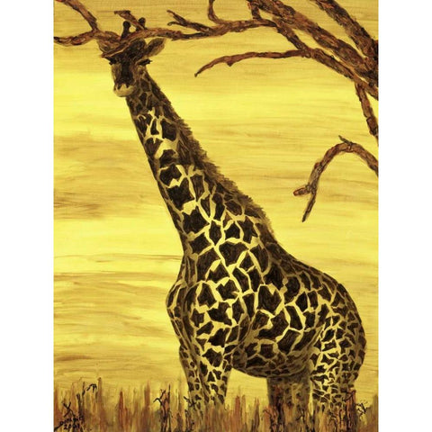 Gentle giant Black Modern Wood Framed Art Print with Double Matting by Blair, David